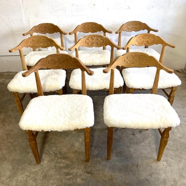 Henning Kjaernulf Oak Razorbacks Dining Chairs Primitive Brutalist Oak 