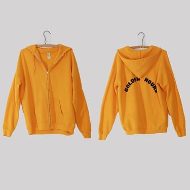 Golden hour hoodie | Vintage 1970s yellow hoodie sweatshirt 