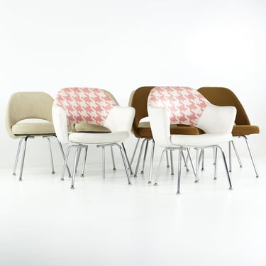 Eero Saarinen for Knoll Mid Century Dining Chairs Metal Legs - Set of 8 - mcm 