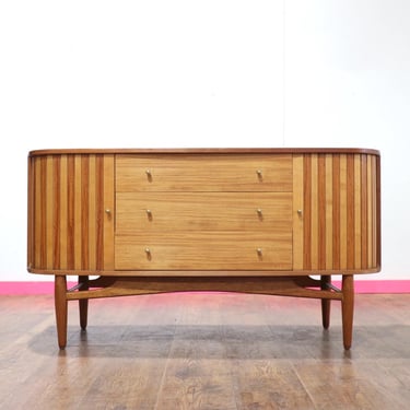Mid century Modern Vintage Teak Tambour Door Credenza Sideboard by Austinsuite Danish G Plan Style 