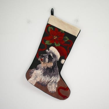 Vintage Terrier Needlepoint Stocking 