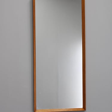 1960s Danish Teak Rectangular Mirror by J. Holmer-Hansen / Vintage Mirror / Wood 