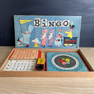 Pressman metal spinner Bingo game - 1960s vintage 