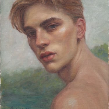 Male Portrait Study. Art Print from Original Painting by Pat Kelley. 