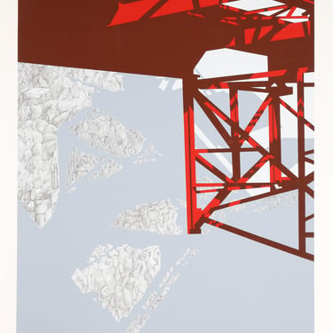 Allan D’Arcangelo, Untitled - Red Bridge, Screenprint 