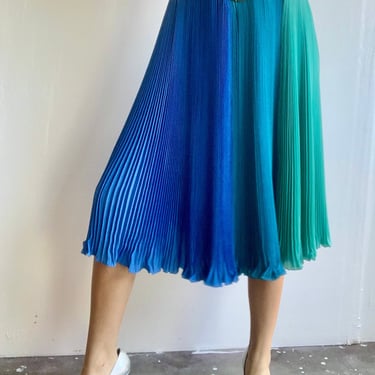 Antonella Ore Teal and Blue Pleated Skirt 