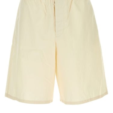 Prada Man Ivory Cotton Bermuda Shorts