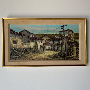 Vintage Alpahuasi Swedish Countryside Landscape  Oil Painting, Framed 