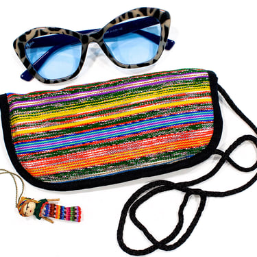 Deadstock VINTAGE: 1980s - Native Guatemala Eyeglass Pouch - Native Textile - Sunglasses Holder - Pouch - Fabric Bag - SKU 1-C2-00029748 