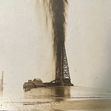 Antique Oil Gusher Photograph from Maricopa California - There Will Be Blood - Rare Oil Field Photography - Steven Wallace Photographer 