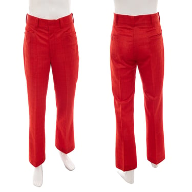 1970's Red Polyester Pants Size 34