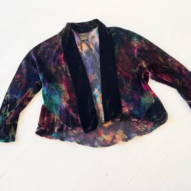 1990s Shibori Silk Velvet Jacket 