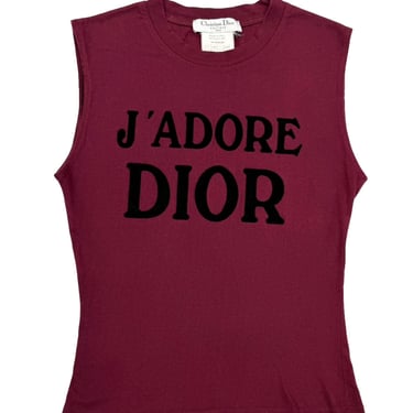 J'Adore Dior Maroon Logo Tank