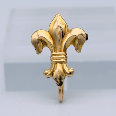 40's gold filled metal fleur de lis Hayward watch pin, Victorian style 12K GF pendant holder brooch 