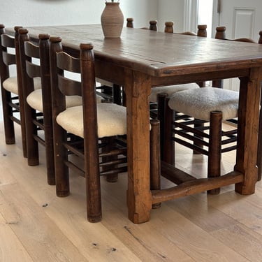 Antique 19th Century French Walnut Dining Table 