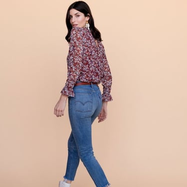 BETWEEN TEN Andi Blouse - Merlot Floral