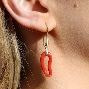 Original Eve | Red Coral Baroque Earrings