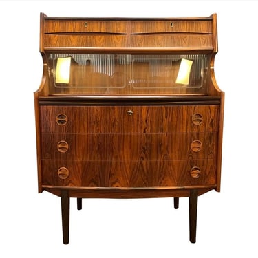 Vintage Danish Mid Century Modern Rosewood Secretary Desk by Falsig 