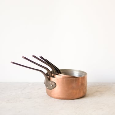 Vintage Copper Pot Set of 5