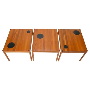 Danish Teak Tables with Reversible Tops by Magnus Olesen A/S
