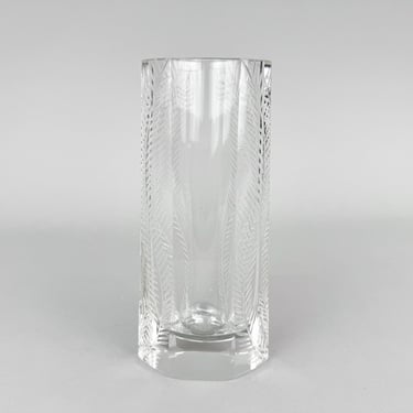 Art Deco Facet Cut Glass Vase 