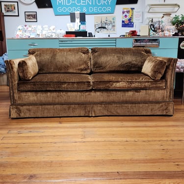 Brown Velvet Vintage Sofa