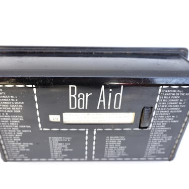 BAR AID | Mid-Century Metal Cocktail Recipe Rolodex | Vintage Perpetual Adult Drink Menu Guide | Revolving Cocktail Menu | In Original Box 