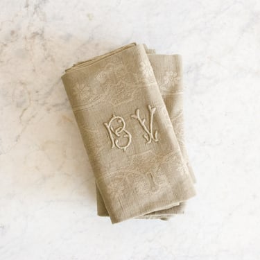 Monogrammed Over-Dyed Napkin Set Of 4 | Olive
