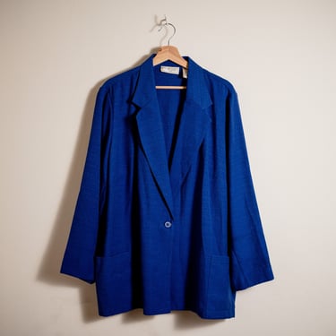 Vintage Deep Blue Women’s Plus Size 24 Blazer by Studio Works Extra Large 