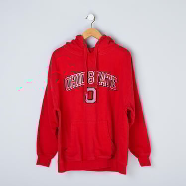Vintage Y2k Ohio State Heavyweight Hoodie - college sweatshirt, pullover, red, buckeyes - Men's XL 