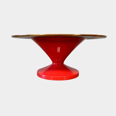 Red Base Round Conference Table