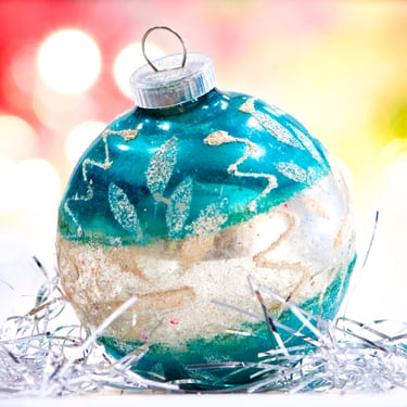 VINTAGE: West German Mercury Glass Ornament - Christmas Ornament - Glittered Ornament - Made in Germany - SKU 30-401-00033509 