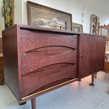 Free Shipping Within Continental US - Mid Century Modern Inspired Credenza with Three Drawer and Cabinet Space 