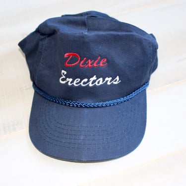 Vintage 80s 90s Snapback Hat "Dixie Erectors" Baseball Cap, Trucker Hat, Rope, Funny, Southern, USA 