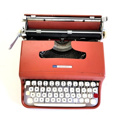 Vintage Sears Diplomat Portable Red Typewriter 