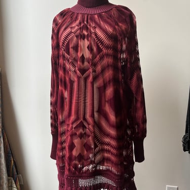 Gaultier maroon devoré velvet dress