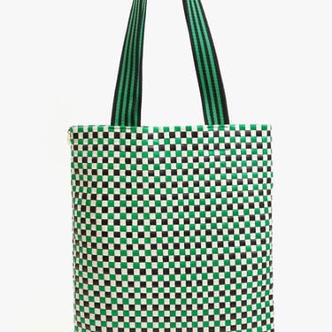 Carryall Tote - Green Apple Multi Woven Checker