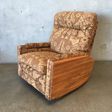 Vintage 1970's Recliner / Rocking Chair with Oak