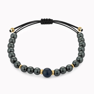 Hematite & Sapphire Beaded Bracelet