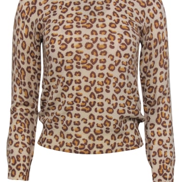 Marc Jacobs - Beige &amp; Brown Leopard Print Wool Sweater Sz M