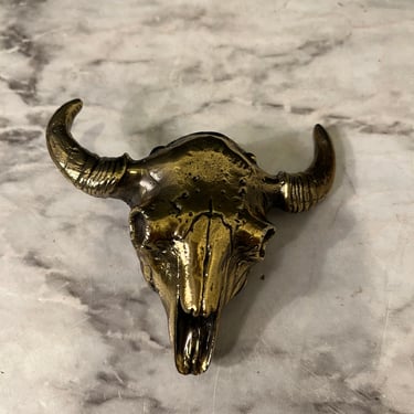 Brass Steer Skull Belt Buckle
