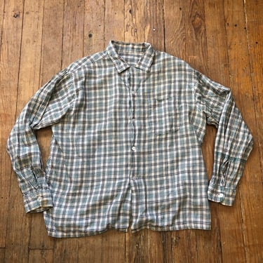 1950s Cotton Loop Collar Shirt Large 