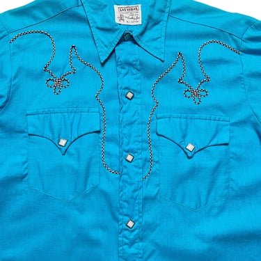 Vintage 1950s Las Vegas by COWBOY JOE Embroidered Western Shirt ~ size S ~ Rockabilly ~ 