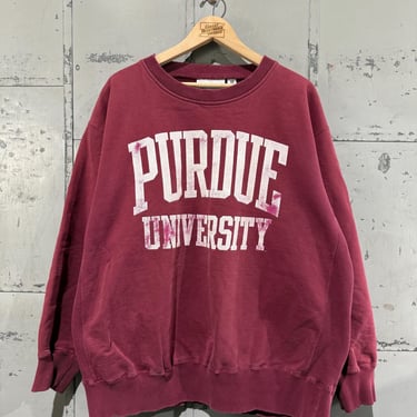 Vintage Red Purdue University Crewneck sweatshirt Retro Distressed Look University College 