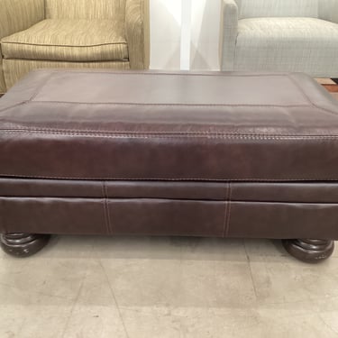 Brown Faux Leather Ottoman