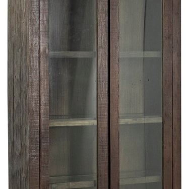 Natural Stained Dark Brown Tall Glass Cabinet from Terra Nova Designs Los Angeles 