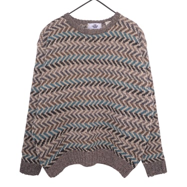 Earthy Wool Zigzag Sweater