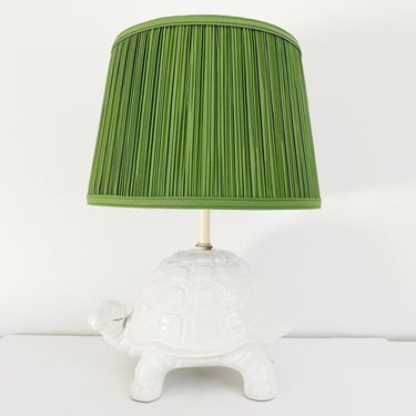 Midcentury Italian Turtle Lamp & Shade 