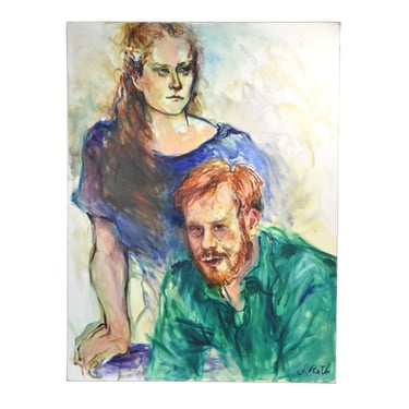 Judith Roth Portrait of Young Couple Red Headed Man and Brunette Woman Chicago 