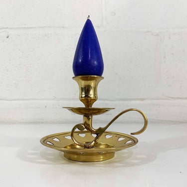 Vintage Brass Heart Candle Holder Retro Valentine's Day Decor Mid-Century Hollywood Regency Candleholders Valentine's Day 